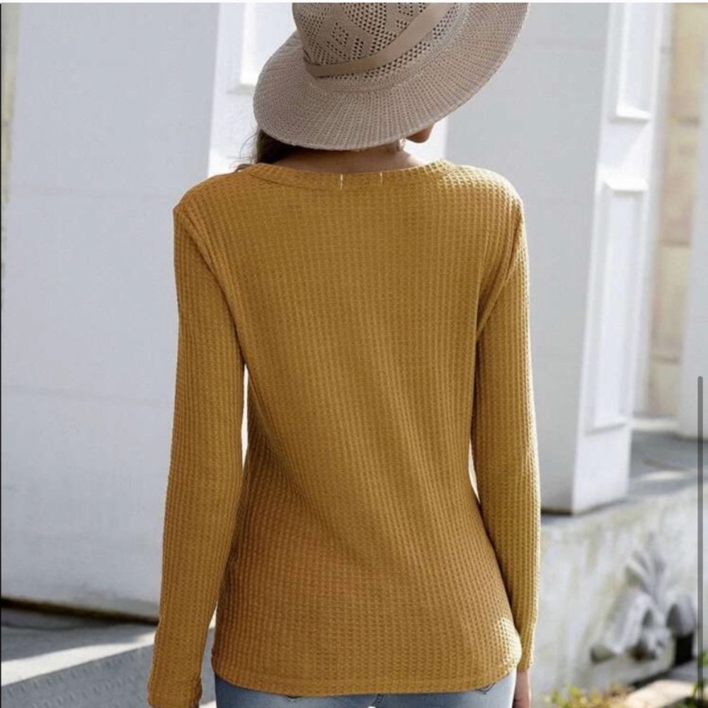 Waffle Knit Mustard Fall Basic - image 5